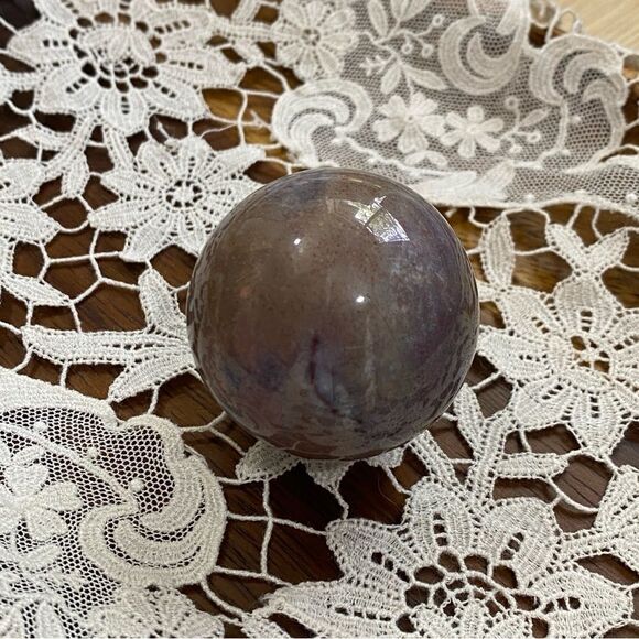 Rusty lavender ocean Jasper sphere 🌊 with sphere stand ✨ genuine crystal - Picture 1 of 6